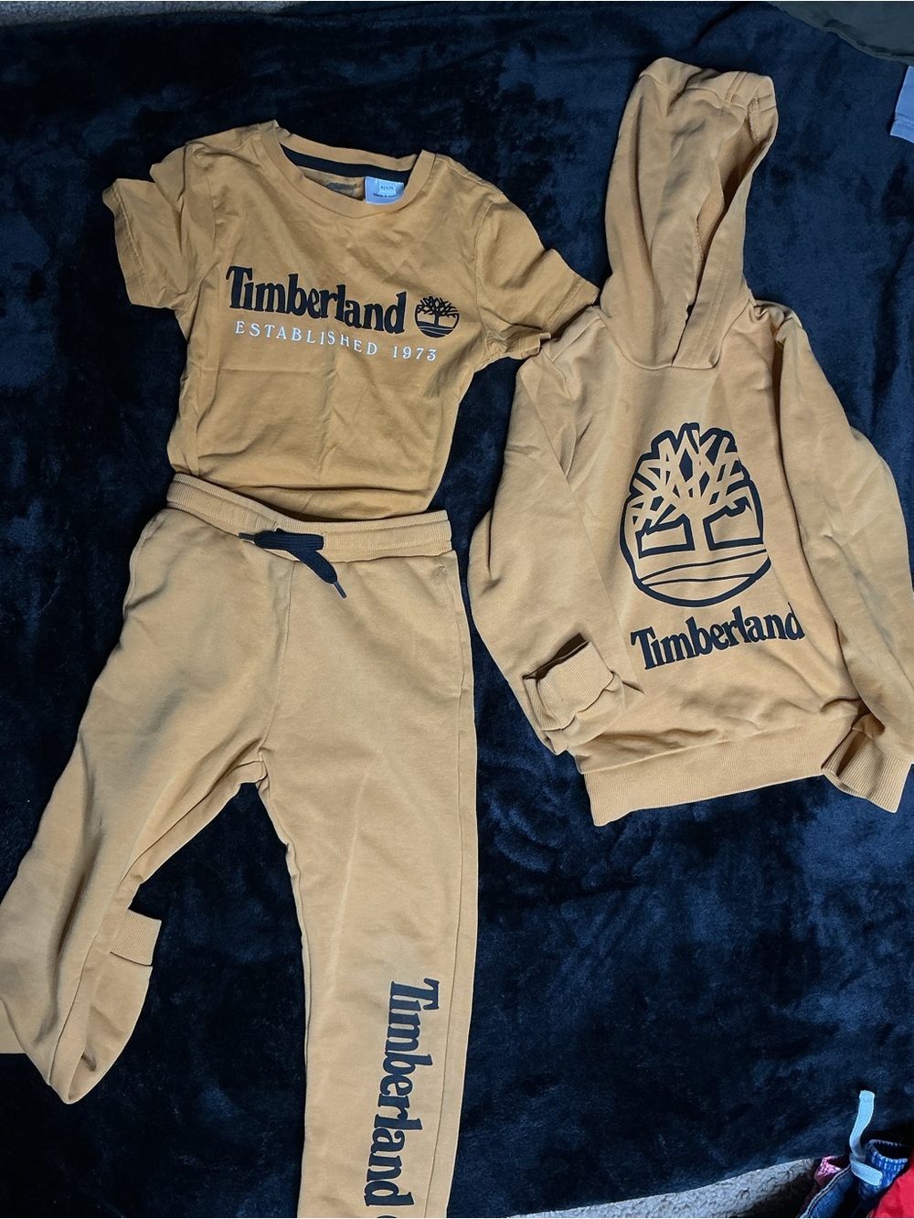 Timberland Kids Tan Hoodie, Tee & Joggers Set